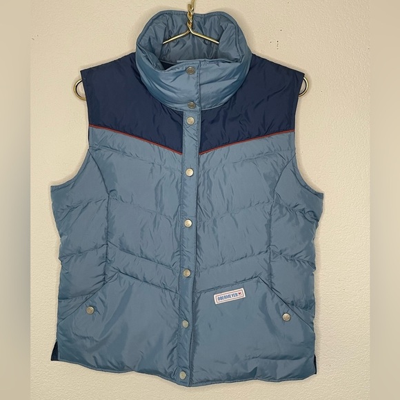 Obermeyer vest down women’s sz medium “Carson” style 14051 retro design blue - Picture 1 of 9